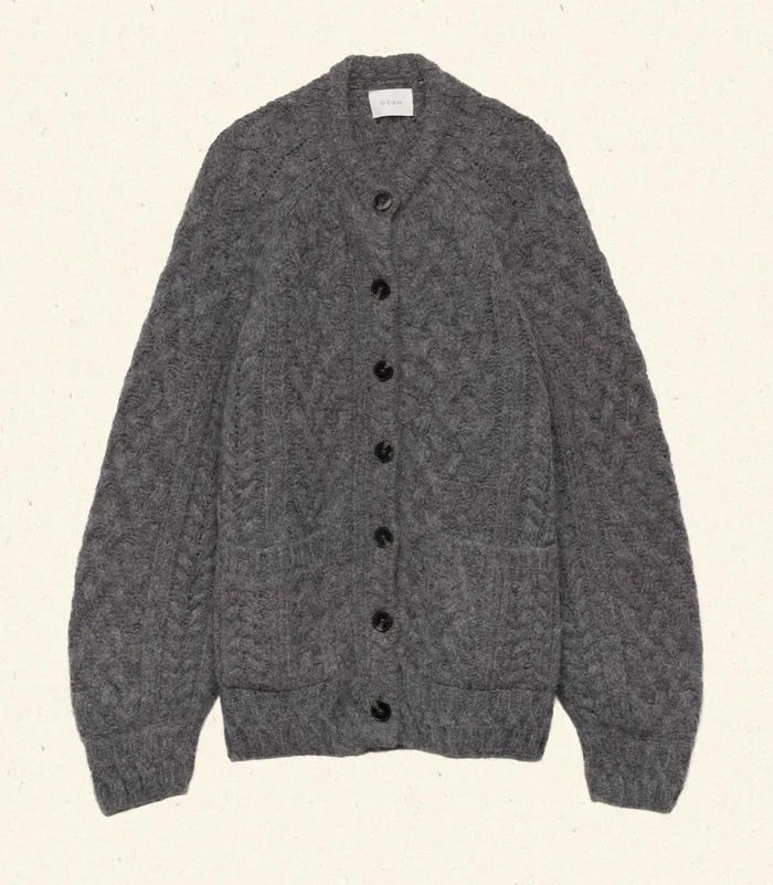 DEN Knitwear Women Caldwell Cardigan Charcoal DEN Knitwear Women Caldwell Cardigan Charcoal
