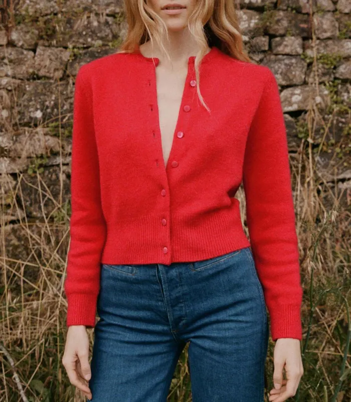 DEN Knitwear Women Fairchild Cashmere Cardigan Tomato DEN Knitwear Women Fairchild Cashmere Cardigan Tomato