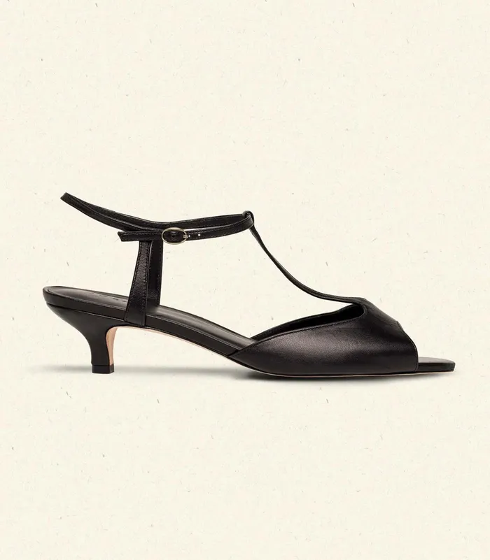 DEN Shoes Women Maisie TStrap Black Box Calf DEN Shoes Women Maisie TStrap Black Box Calf