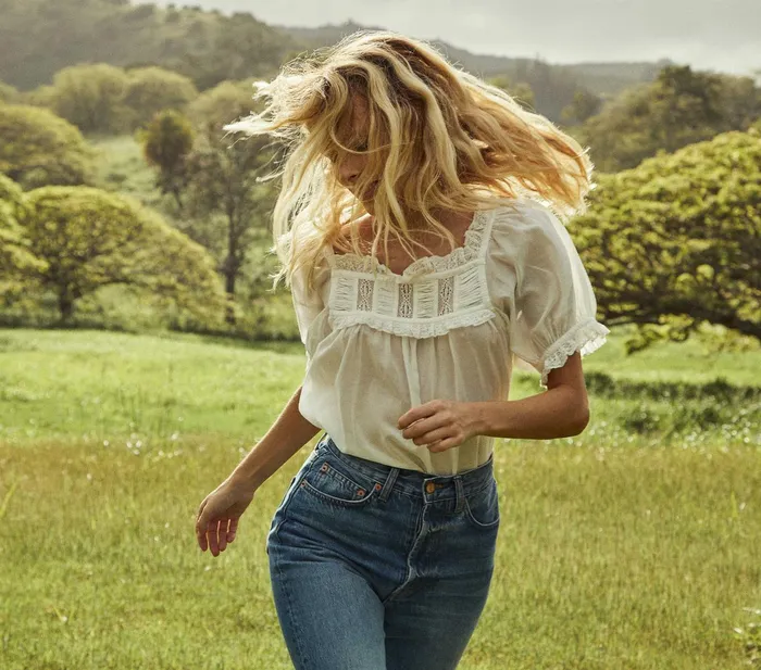 DEN Tops Women Frances Top Salt Lace