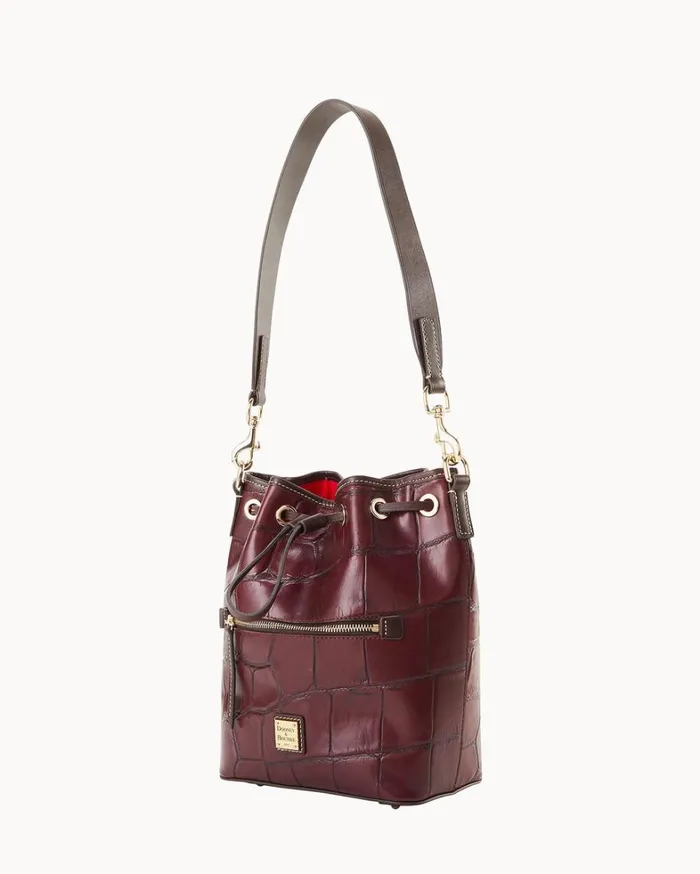 Denison Drawstring Bordeaux Women Dooney and Bourke Shoulder Bags Denison Drawstring Bordeaux Women Dooney and Bourke Shoulder Bags