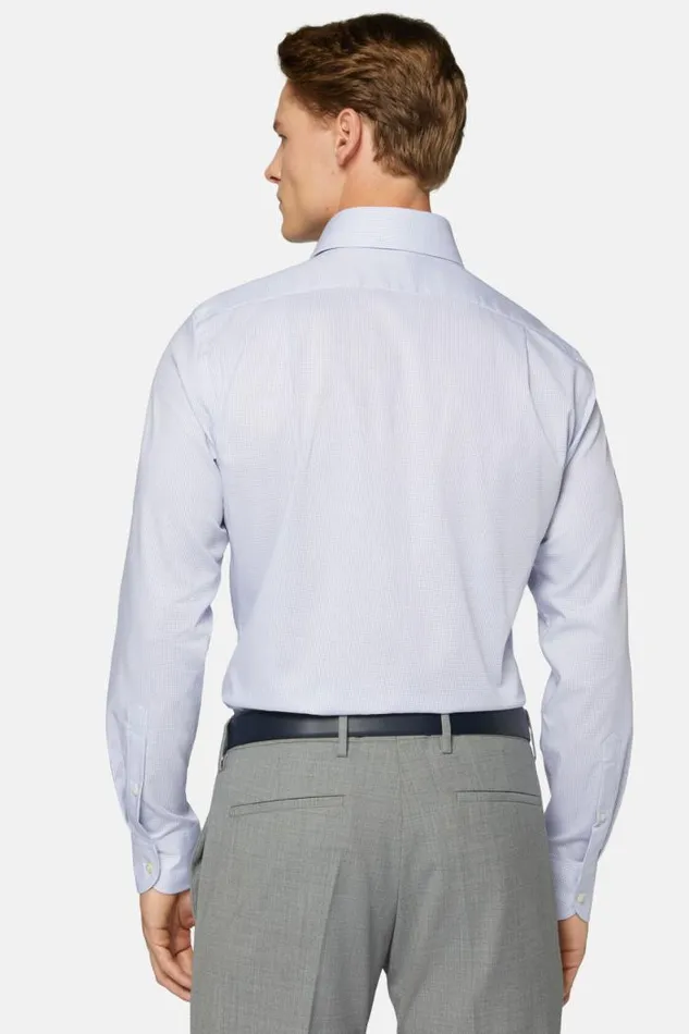 Dress Shirts Men Boggi Milano Regular Fit Blue Checked Cotton And Tencel Shirt Blue Dress Shirts Men Boggi Milano Regular Fit Blue Checked Cotton And Tencel Shirt Blue
