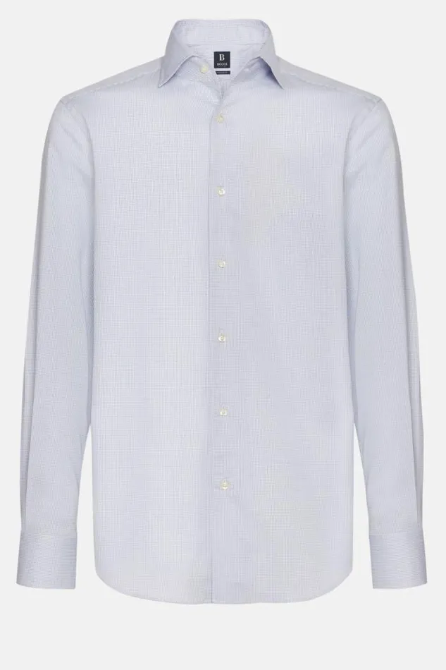 Dress Shirts Men Boggi Milano Regular Fit Blue Checked Cotton And Tencel Shirt Blue Dress Shirts Men Boggi Milano Regular Fit Blue Checked Cotton And Tencel Shirt Blue