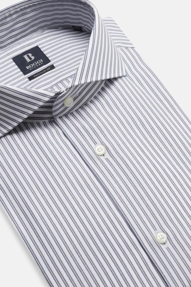 Dress Shirts Men Boggi Milano Regular Fit Sky Blue Striped Cotton Twill Shirt Blue Dress Shirts Men Boggi Milano Regular Fit Sky Blue Striped Cotton Twill Shirt Blue