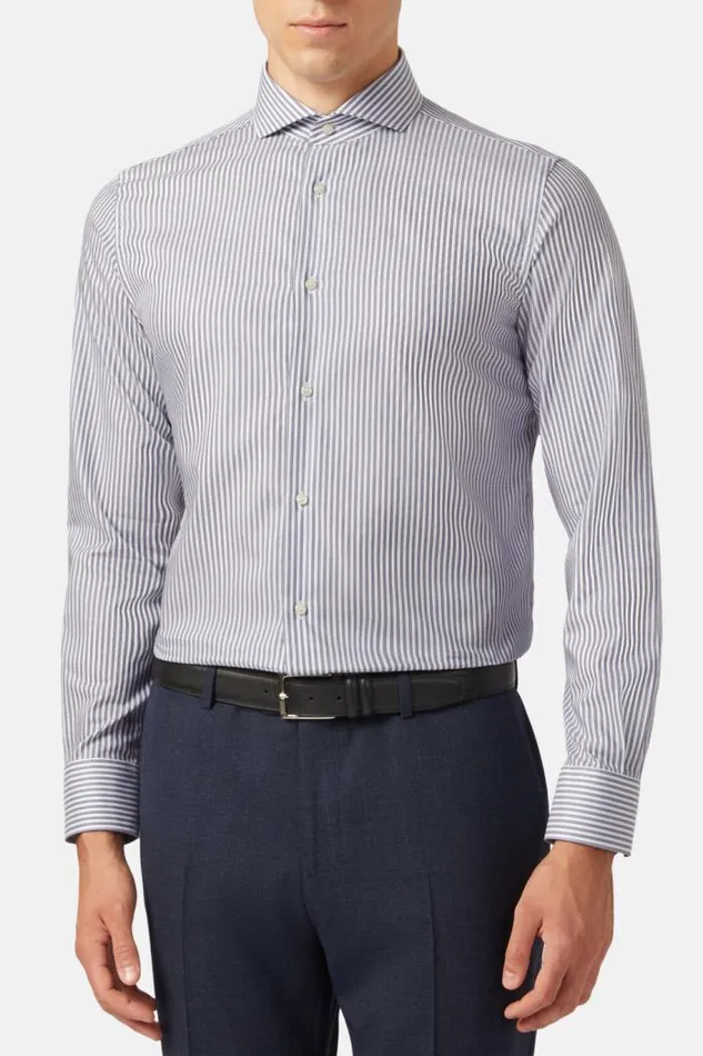 Dress Shirts Men Boggi Milano Regular Fit Sky Blue Striped Cotton Twill Shirt Blue Dress Shirts Men Boggi Milano Regular Fit Sky Blue Striped Cotton Twill Shirt Blue