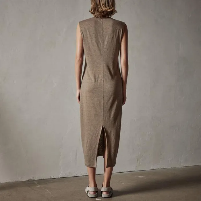 DressesJumpsuits Women James Perse Linen Jersey Column Dress Old Gold