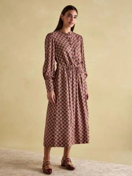 Dresses Women Joules Brown Tie Waist Midi Dress