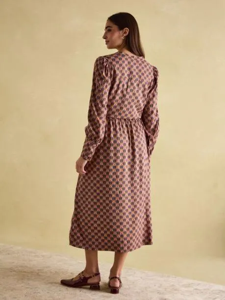 Dresses Women Joules Brown Tie Waist Midi Dress