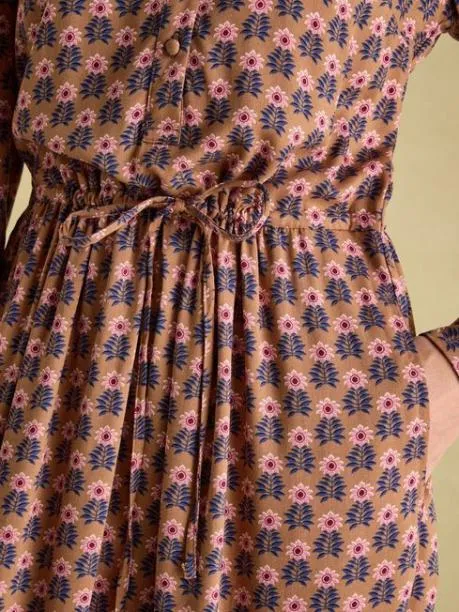 Dresses Women Joules Brown Tie Waist Midi Dress