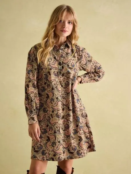 Dresses Women Joules Floral Paisley Corduroy Shirt Dress