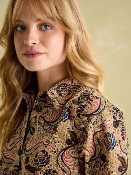 Dresses Women Joules Floral Paisley Corduroy Shirt Dress