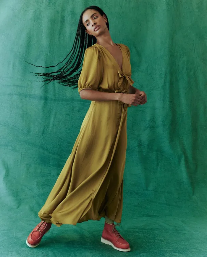 Dresses Women The Great The Gilded Dress Gold Leaf