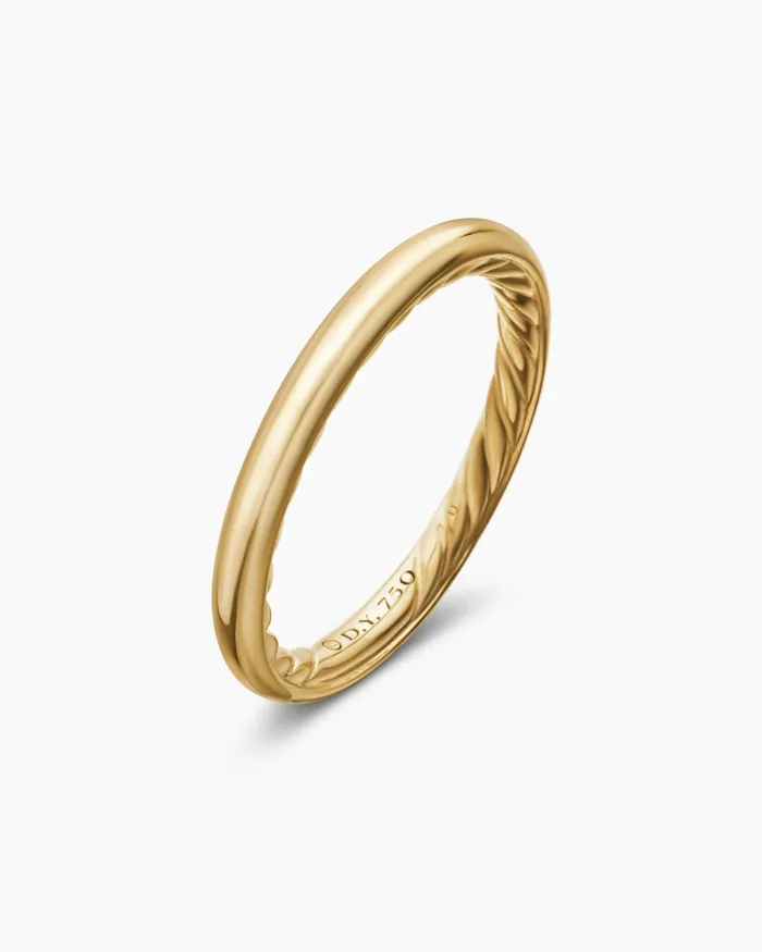 DY Eden Band Ring In 18K Yellow Gold 25mm Women David Yurman Band DY Eden Band Ring In 18K Yellow Gold 25mm Women David Yurman Band