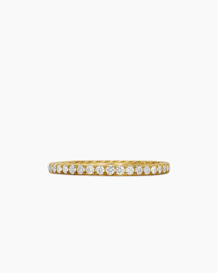 DY Eden Band Ring In 18K Yellow Gold With Pav 185mm Women David Yurman Band