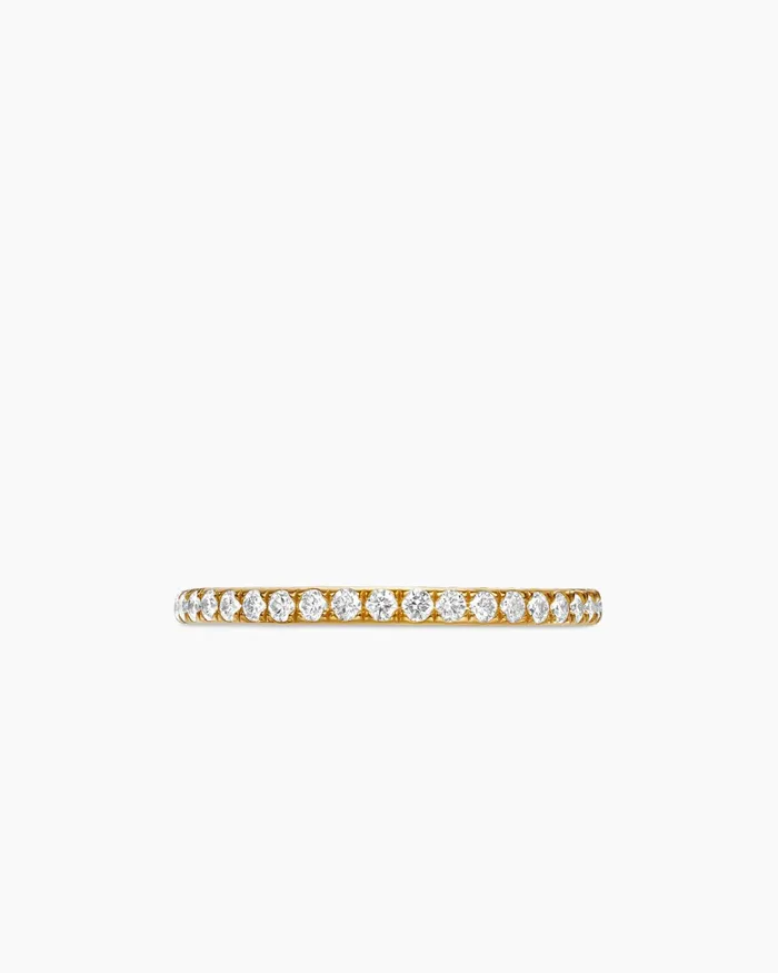 DY Eden Band Ring In 18K Yellow Gold With Pav 185mm Women David Yurman Band DY Eden Band Ring In 18K Yellow Gold With Pav 185mm Women David Yurman Band