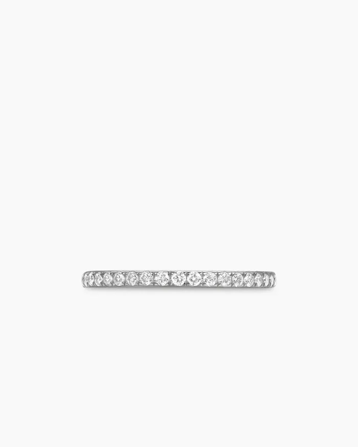DY Eden Partway Band Ring In Platinum With Diamonds 185mm Women David Yurman Band DY Eden Partway Band Ring In Platinum With Diamonds 185mm Women David Yurman Band