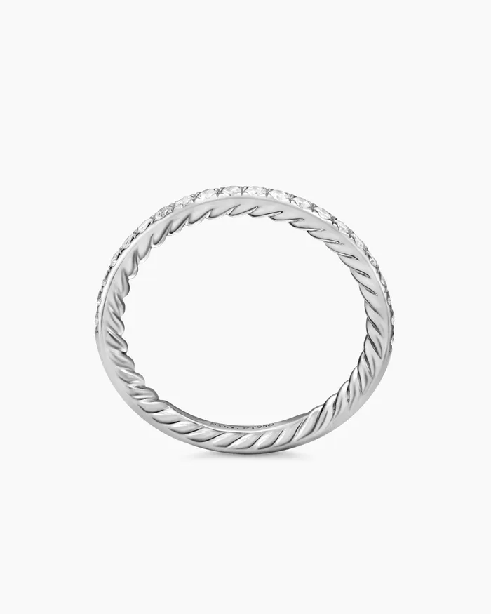 DY Eden Partway Band Ring In Platinum With Diamonds 185mm Women David Yurman Band DY Eden Partway Band Ring In Platinum With Diamonds 185mm Women David Yurman Band