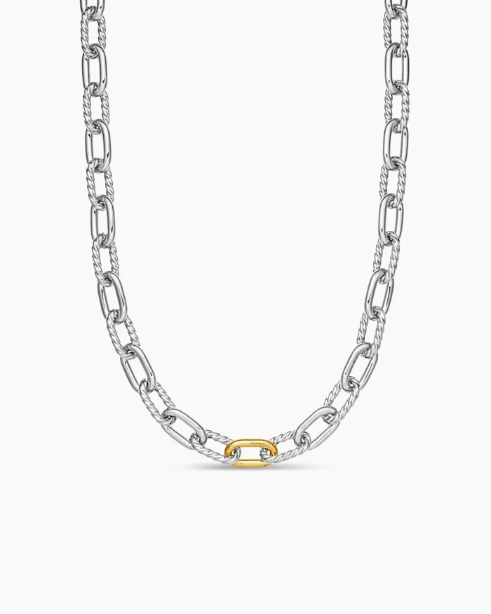 DY Madison Chain Necklace In Sterling Silver With 18K Yellow Gold 85mm Women David Yurman Chain DY Madison Chain Necklace In Sterling Silver With 18K Yellow Gold 85mm Women David Yurman Chain