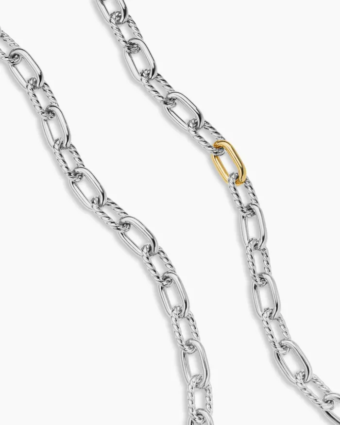 DY Madison Chain Necklace In Sterling Silver With 18K Yellow Gold 85mm Women David Yurman Chain DY Madison Chain Necklace In Sterling Silver With 18K Yellow Gold 85mm Women David Yurman Chain