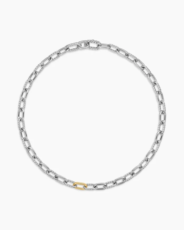 DY Madison Chain Necklace In Sterling Silver With 18K Yellow Gold 85mm Women David Yurman Chain DY Madison Chain Necklace In Sterling Silver With 18K Yellow Gold 85mm Women David Yurman Chain