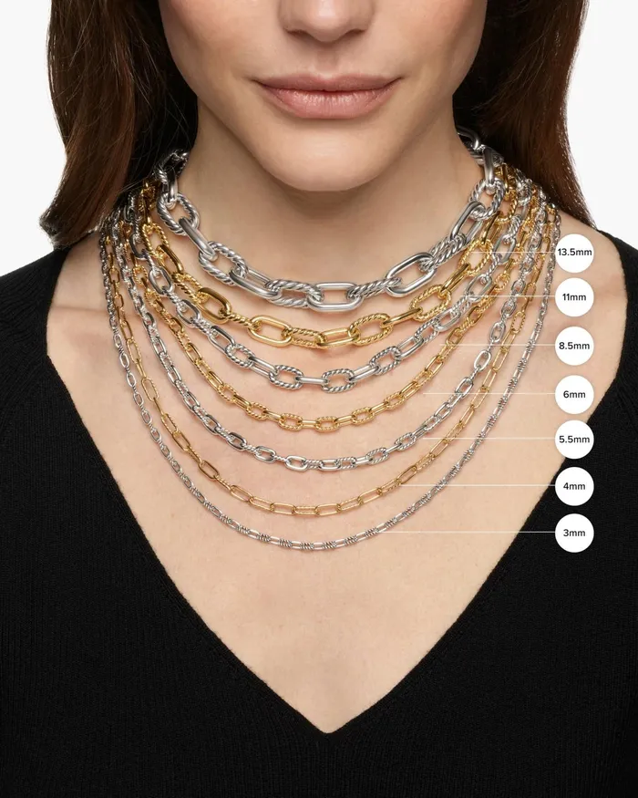 DY Madison Chain Necklace In Sterling Silver With 18K Yellow Gold 85mm Women David Yurman Chain DY Madison Chain Necklace In Sterling Silver With 18K Yellow Gold 85mm Women David Yurman Chain