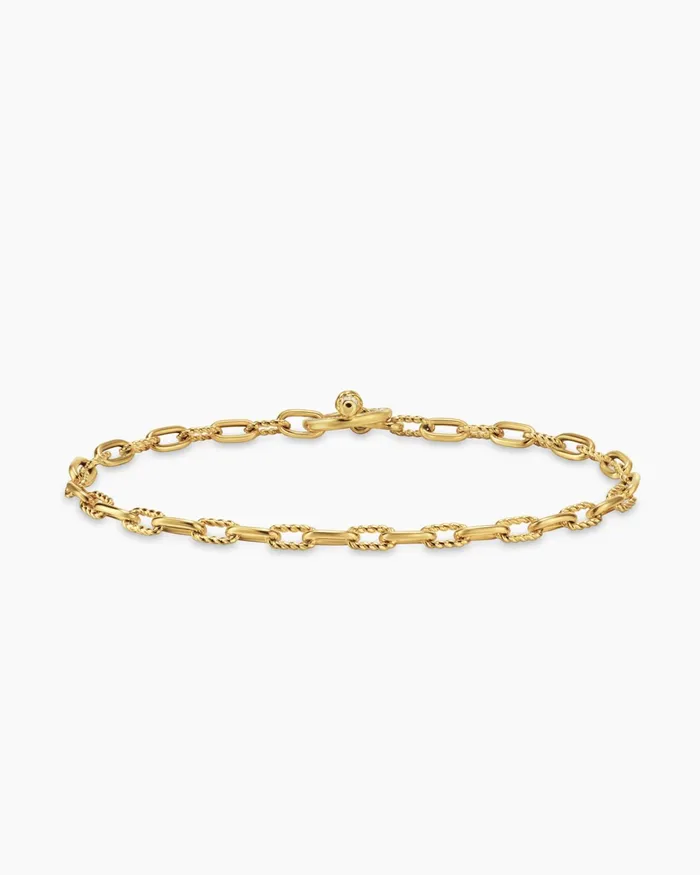 DY Madison Pav Toggle Chain Bracelet In 18K Yellow Gold With Diamonds 3mm Women David Yurman Chain DY Madison Pav Toggle Chain Bracelet In 18K Yellow Gold With Diamonds 3mm Women David Yurman Chain