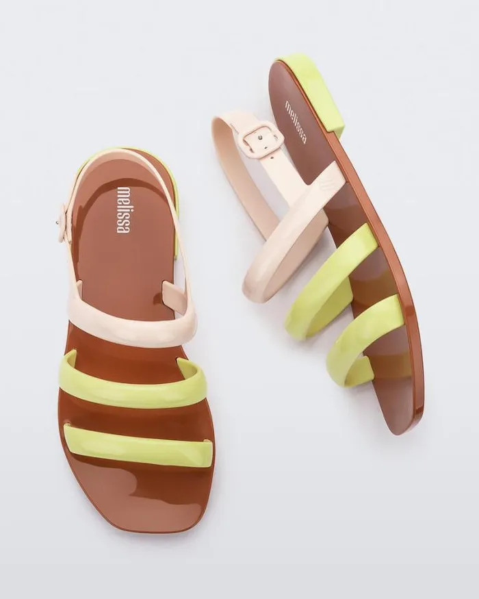 Essential Wave Brownyellow Women Melissa Sandals