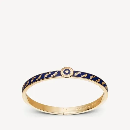Feather Bangle Navy Enamel On 18ct Gold Plated Women Aspinal Of London Bangles and Bracelets Feather Bangle Navy Enamel On 18ct Gold Plated Women Aspinal Of London Bangles and Bracelets