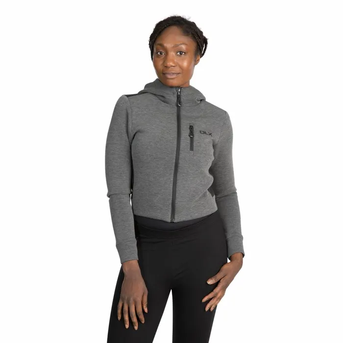 Fernanda DLX Cropped Full Zip Hoodie Grey Marl Women Trespass Hoodies