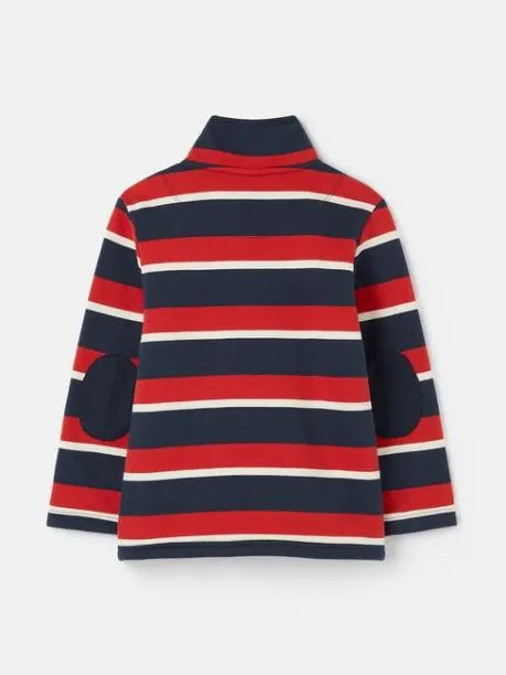 Fleeces and Sweatshirts Boys Joules RedNavy Quarter Zip Sweatshirt With Fleece Lining