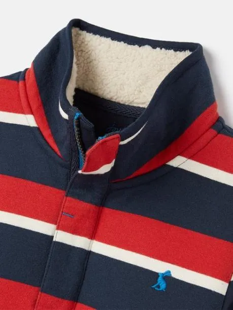 Fleeces and Sweatshirts Boys Joules RedNavy Quarter Zip Sweatshirt With Fleece Lining
