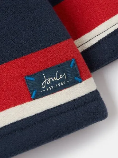 Fleeces and Sweatshirts Boys Joules RedNavy Quarter Zip Sweatshirt With Fleece Lining