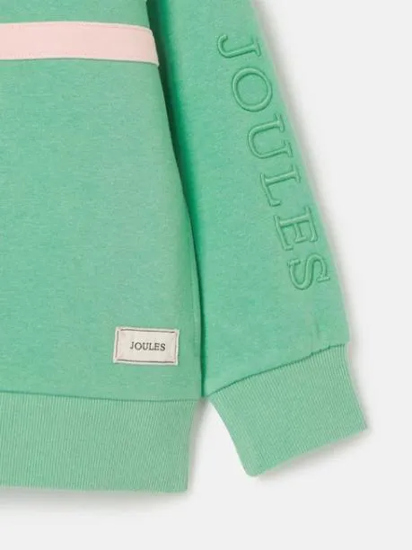 Fleeces and Sweatshirts Girls Joules Green Colourblock Hoodie