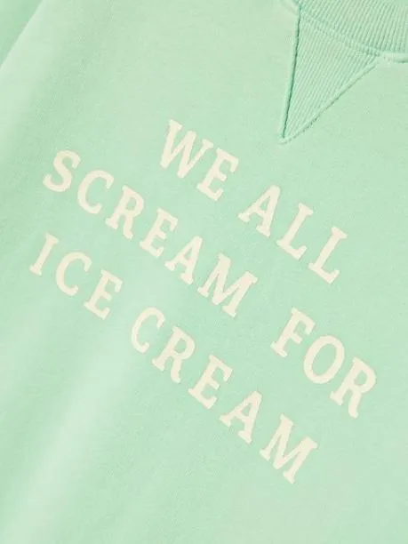 Fleeces and Sweatshirts Girls Joules Green Crew Neck Slogan Sweatshirt