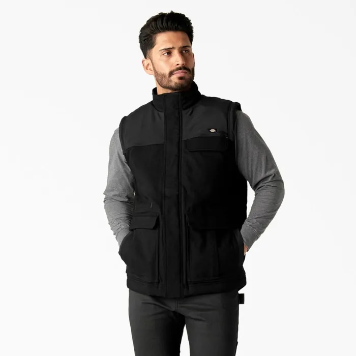 FLEX Duck Canvas Insulated Vest Black Black bk Men Dickies Vests