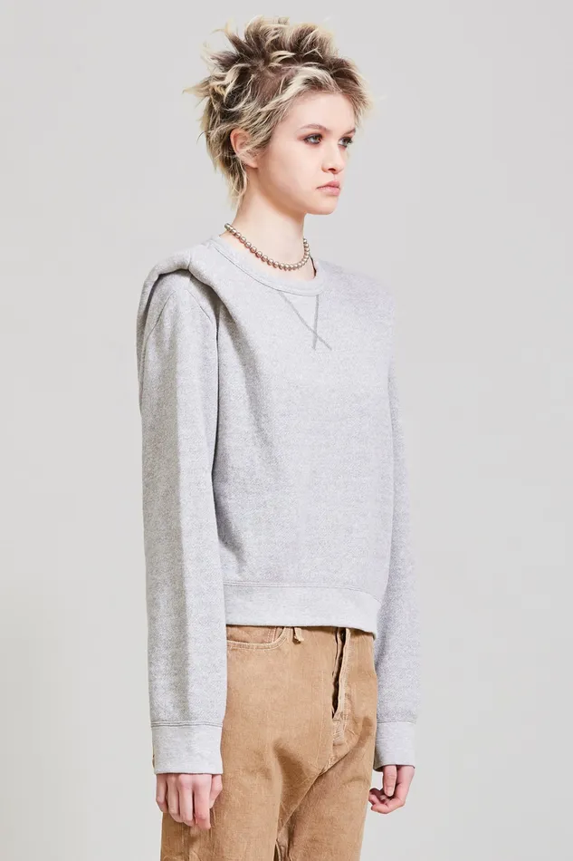 Folded Shoulder Sweatshirt Women Sweatshirts R13