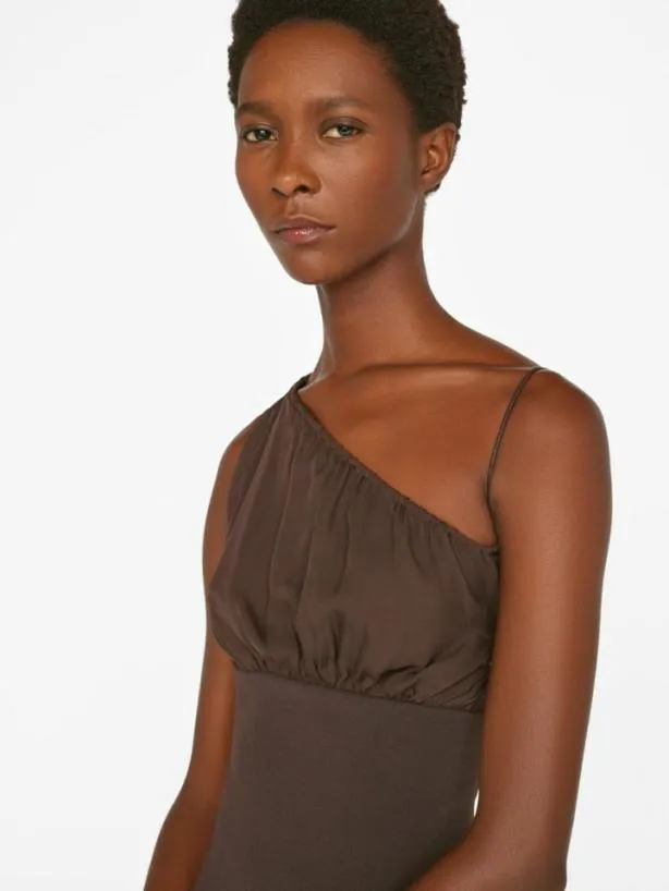 Frame Asymmetrical Mini Dress In Chocolate Brown Chocolate Brown Women Dresses and Jumpsuits Frame Asymmetrical Mini Dress In Chocolate Brown Chocolate Brown Women Dresses and Jumpsuits