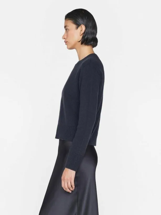 Frame Cashmere Clean Crew In Navy Navy Women Sweaters Frame Cashmere Clean Crew In Navy Navy Women Sweaters