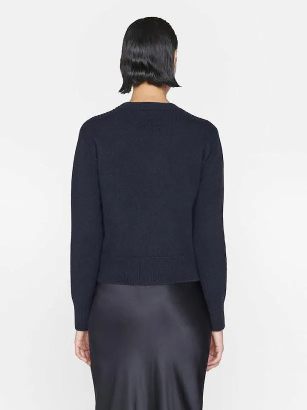Frame Cashmere Clean Crew In Navy Navy Women Sweaters Frame Cashmere Clean Crew In Navy Navy Women Sweaters