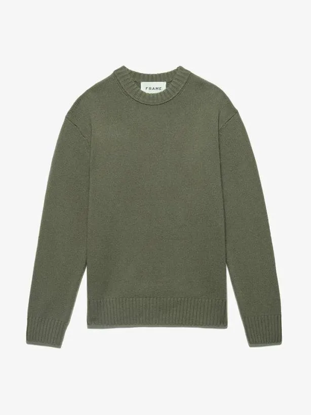 Frame Cashmere Crewneck Sweater In Khaki Green Khaki Green Men Sweaters and Hoodies Frame Cashmere Crewneck Sweater In Khaki Green Khaki Green Men Sweaters and Hoodies
