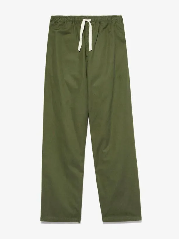 Frame Cotton Wide Trouser In Army Green Army Green Men Pants and Shorts