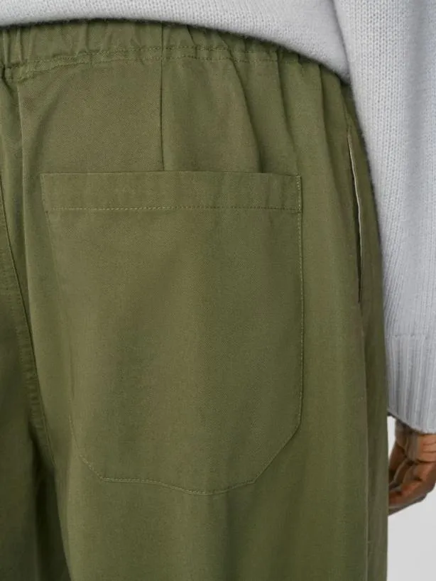 Frame Cotton Wide Trouser In Army Green Army Green Men Pants and Shorts