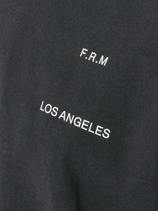 Frame Faded Washed Long Sleeve Tee In Faded Black Faded Black Men Tees
