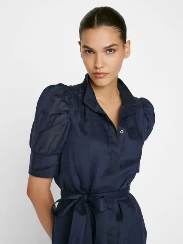 Frame Gillian Midi Dress In Navy Navy Women Dresses and Jumpsuits Frame Gillian Midi Dress In Navy Navy Women Dresses and Jumpsuits