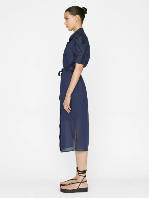 Frame Gillian Midi Dress In Navy Navy Women Dresses and Jumpsuits Frame Gillian Midi Dress In Navy Navy Women Dresses and Jumpsuits