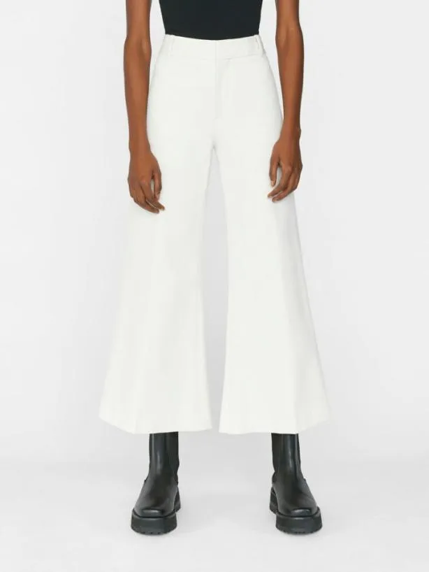 Frame Le Palazzo Crop Trouser In Bone Bone Women Pants