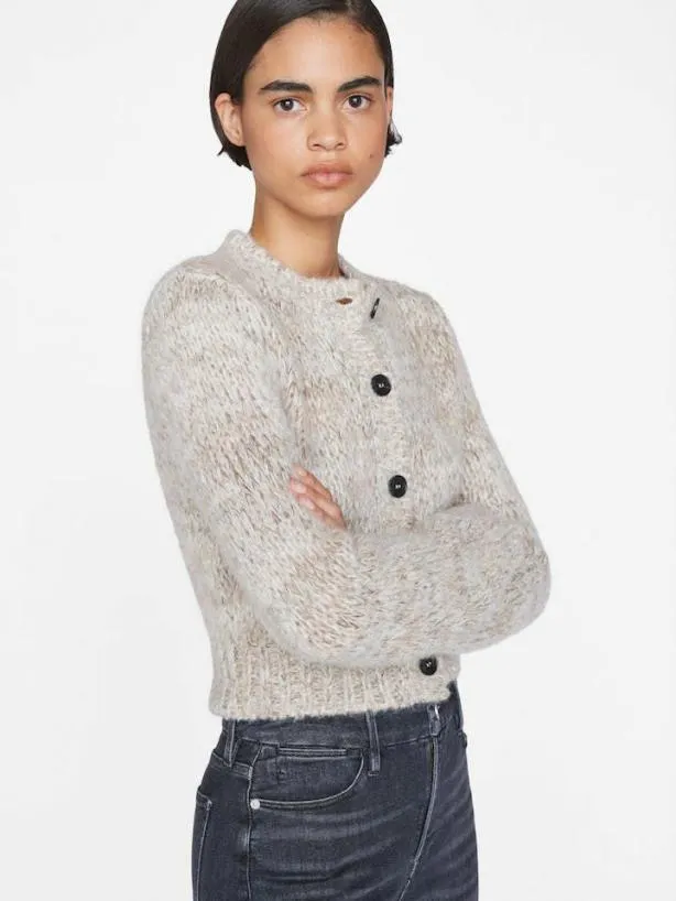 Frame Marl Cardi Sweater In Oatmeal Heather Multi Oatmeal Heather Multi Women Sweaters Frame Marl Cardi Sweater In Oatmeal Heather Multi Oatmeal Heather Multi Women Sweaters