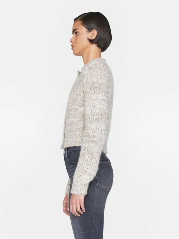 Frame Marl Cardi Sweater In Oatmeal Heather Multi Oatmeal Heather Multi Women Sweaters