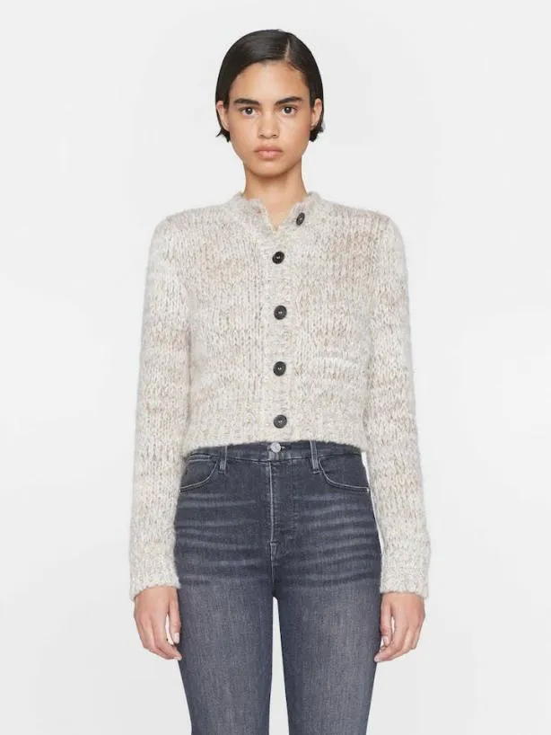 Frame Marl Cardi Sweater In Oatmeal Heather Multi Oatmeal Heather Multi Women Sweaters