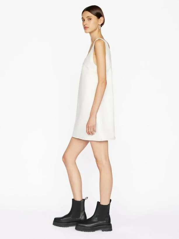 Frame Micro Flare Denim Dress In Ecru Ecru Women Dresses and Jumpsuits Frame Micro Flare Denim Dress In Ecru Ecru Women Dresses and Jumpsuits